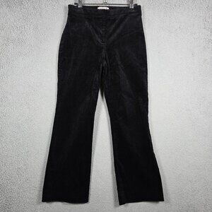 H&M Pants Women Size 2 Black Corduroy Straight Cropped Mid Rise Wide Leg